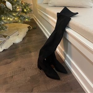 Steve Madden black suede over the knee boots